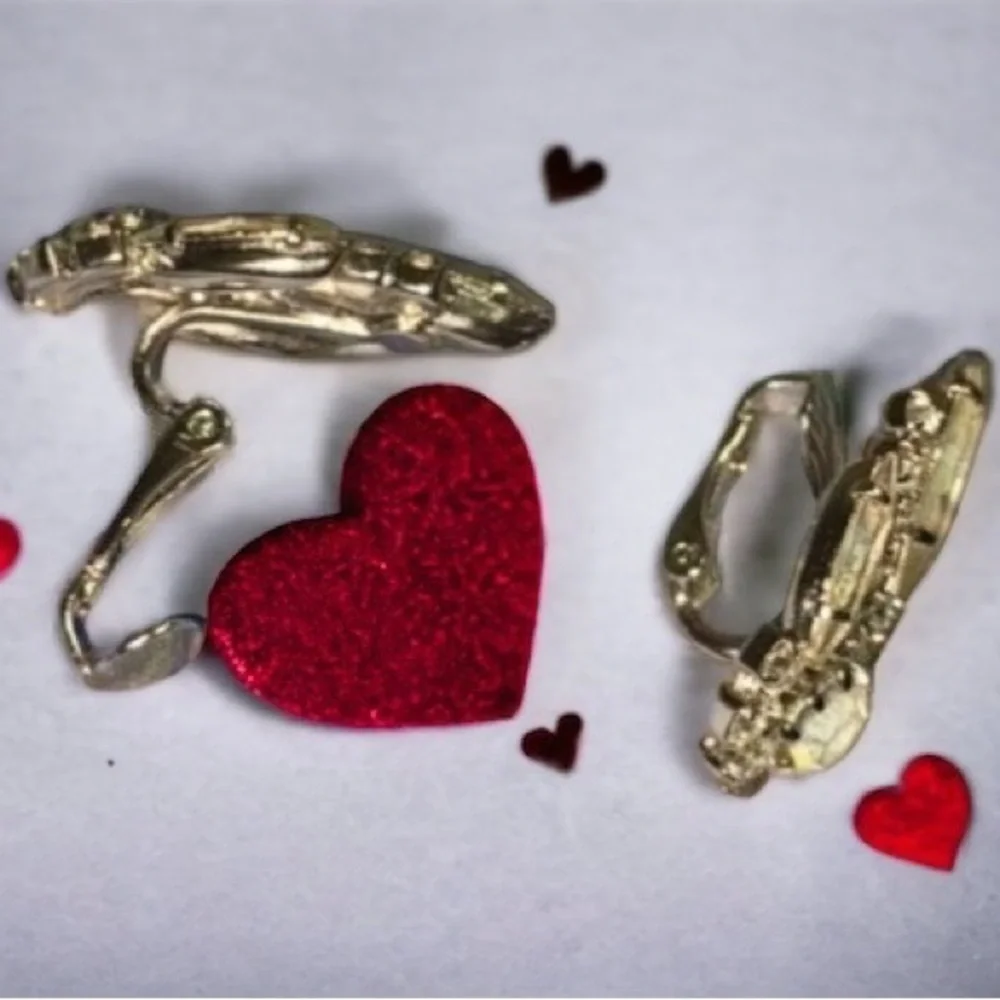 VINTAGE 1950'S RHINESTONE CRYSTAL CLIP ON EARRINGS - Picture 2 of 5